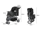 PaWz Large Pet Stroller Dog Cat Carrier Black ST1001-BK_NZ