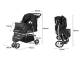 PaWz Large Pet Stroller Dog Cat Carrier Black ST1001-BK