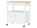 Artiss Kitchen Island Trolley Rolling Serving Cart Storage Drawer Cupboard 60cm FUR-G-KI-60-WH