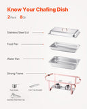 Chafing Dish Buffet Set, 8 Qt 2 Pack, Stainless Steel Chafer with 2 Full Size Pans, Rectangle V952-ZFXBXGSTGK2JJ8OR8V0