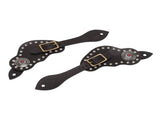 1Pair Spur Strap Leather Rhinestone Western Vintage Style Horse Riding Protective Equipment for V1294-YM3111220274811-0421