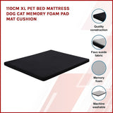 110CM XL Pet Bed Mattress Dog Cat Memory Foam Pad Mat Cushion V63-833431