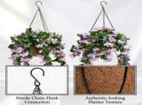Artificial Violet UV Resistant Potted Plant 2 Pack, Faux Violet Flowers in Planters for Outdoor V1192-AZ-W-34051
