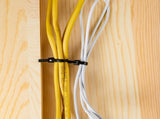 1000 Pcs Cable Zip Ties with Metal Tooth Stainless Steel Locking Device, 7 Inch Black Cable Ties, 45 V1258-DP02-C-2820