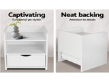 Artiss 2X Bedside Table 1 Drawer with Shelf - FARA White FURNI-C-BS-TOGO-WHX2