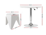 Artiss Bar Stools and Table Set 3PCS Dining Desk Kitchen Chairs Cafe Pub White BA-SET-304-T-WH