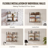 VEVOR Industrial Pipe Shelf 3 Tier 41.5x9.84in Wall-Mount for Kitchen Bedroom V952-JSGZWJYGHMBHZ7W6FV0