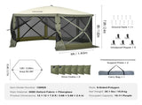 Pop Up Gazebo Tent, Pop-Up Screen Tent 6 Sided Canopy Sun Shelter with 6 Removable Privacy Wind V952-ZPSLTJLS12X1117M6V0