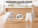 Artiss Bar Stools and Table Set 3PCS Dining Desk Kitchen Chairs Cafe Pub White BA-SET-304-T-WH