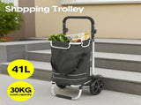 Foldable Shopping Trolley Cart Multifunctional Large Capacity Hand Carry Bag Aluminium Frame with V985-SHOPPINGTROLLEY