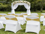 Spandex Chair Sashes Bands 50PCS Stretch Chair Ties Bows with Buckle Slider for Wedding Party V1258-DP02-C-1406