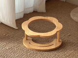 Ceramic Pet Feeder with Wood Stand Tilted Cat Bowl for Comfortable Eating, Anti-Tip DesignZhu V1385-FTCWW-ZM-003