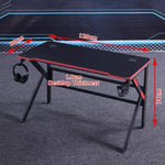 Gaming Desk Desktop PC Computer Desks Desktop Racing Table Office Laptop Home K-Shaped Legs Black V255-D2105-140CM