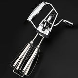 Stainless Steel Egg Beater,Manual Hand Crank Mixer with Double Rotating Heads for Efficient V1369-AZ3-W-14857
