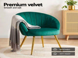 Artiss Armchair Velvet Green Eloise UPHO-C-ARM-5107-GR