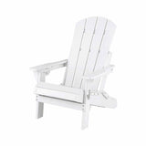Gardeon Folding Sun Lounger Adirondack Chair Outdoor Lounge Setting HDPE Recliner Footrest White FF-BEACH-HEFD-OTTO-WH
