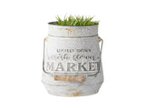 Distressed Flower Market Planter w Handle 26cm V637-11041PLN