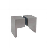 100cm Frameless Diamond Shower Screen Nickel F-Brackets with SS Hinges & Square Double Pull Handle V63-911261