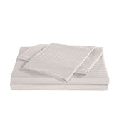 KENSINGTON 1200TC COTTON SHEET SET IN STRIPE- DOUBLE - SILVER ABM-202142