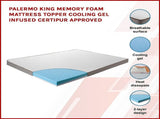 King Cooling Gel Memory Foam Mattress Topper CertiPUR-US Certified Foam V63-835391
