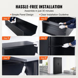 Metal Storage Cabinet with 2 Magnetic Doors and 4 Adjustable Shelves, 90 kg Capacity per Shelf, V952-DXCWJCQHY5180QYF4V0