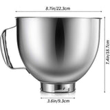 Stainless Steel Bowl for KitchenAid 4.5-5 Quart Tilt Head Stand Mixer, for KitchenAid Mixer Bowl, Di V1237-ZY-203-5258