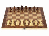Wooden Foldable Chess Backgammon Wooden Board Folding Board Game 34x34cm V1369-AZ3-W-08316