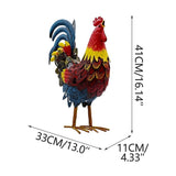 Whimsical Garden Rooster Statue, Hand-Painted Metal Accent, Rust-Resistant Iron Craftsmanship, V1192-AZ-W-24268