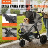 VEVOR Pet, 3 PU Wheels Dog Rotate with Brakes, 75 lbs Weight Capacity, Puppy V952-CWTCCGK3QDHDKAXJCV0