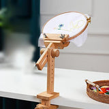 360&deg Rotating Cross Stitch Stand, Hands-Free Embroidery Frame with 15cm & 20cm Hoops, for Cross V1107-120-78616-WOO-EMBROIDERYSTAND