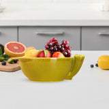 Rotating Berry Washing Bowl Ceramic With Drain Holes Automatic Rotating Ceramic Washing Bowl V1192-AZ-W-26483