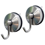 2Pcs Heavy Duty Vacuum Suction Cup Hooks Shower Holder Towel Rack No Drilling 304 Stainless Steel V1192-AZ-W-30956