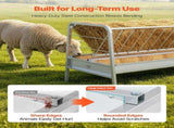 Livestock Hay Feeder, 2 in 1 Grain & Hay Feeder, 300L Capacity, 147 cm Long Goat Pasture Feeding V952-SCWSQEHYLSWS4S2F8001V0