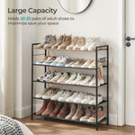 SONGMICS 5 Tier Shoe Rack Storage Organizer for 20-25 Pairs with 4 Hooks Rustic Brown LMR035B01 V227-8498101000141