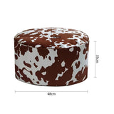 SOGA 2X 48x35cm Round Soft Pouffe Seat Cushion Elegant Home Accent Dcor Stylish Footstool POUFFE637X2