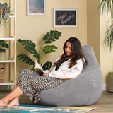 Jumbo Cord Beanbag Chair Cover Unfilled Large Bean Bag - Grey V63-842991