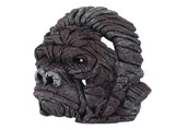 Gorilla Head Sculpture 6.3in Animal Head Figurine Resin Hollow Out Design Statue Decor for Living V1294-YM0706-3115230089011