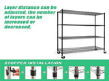 Wire Storage Rack 150x60cm Black Shelving with Wheels V63-841101