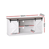 Artiss Buffet Sideboard Storage Cabinet Kitchen Cupboard Sliding Doors White FUR-Z-SID150-WH-AB