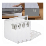 Bed Sheet Holder Clips for Thin Sheets, White, Secure Fit Fasteners V1263-JX-3899