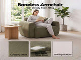 Artiss Compressed Armchair Sofa with Cushion Corduroy No Assembly Green UPHO-L-ARM02-COM-GN