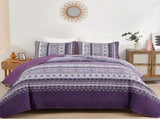 Elegant Peony purple Soft 3 Pc Bedspread & Pillow Cover Set V745-MAC080783Q13U