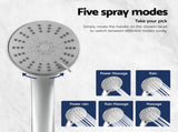 Cefito 4.5" Handheld Shower Head Round with Wall Twin Swivel Bathroom Tap Silver SHOWER-A4-RO-SI-TAP-RO