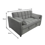 Sarantino Quincy 2-Seater Velvet Sofa Bed in Dark Grey with Wooden Frame & Tufted Design SOFA-7006-VEL-DGY