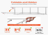 Foldable Bed Rail for Elderly, 122 cm Assist Rail with Fixing Strap, Adjustable Height Pipe V952-BCBSBCBSKZD1BAXNX001V0