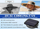 Solar Powered Fan Sun Hat with Dual Built In Fans, Wide Brim Hands Free Hat for Fishing, Beach, V1189-LC-AMZ-00139