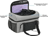 Bowling Tote with Wooden Bowling Cups and Padded Divider for Double Ball and A Pair of Bowling Shoes V1366-AZ2-W-05893