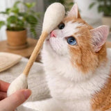 Felt Cat Cave Bed with Catnip Stick Toy 2 Piece Set - Leaf Shaped Cat House Tunnel Bed with V888-ELOSUNG54973