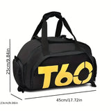 T60 Upgraded Sports Bag Wet-Dry Separation Independent Shoe Compartment, Large Capacity, Multiple V1232-JSB-T60-001