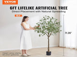 Artificial Eucalyptus Tree, 15.2cm Tall Faux Plant, Secure PE Material & Anti-Tip Tilt Protection V952-RZS6FTAS00006C43AV0